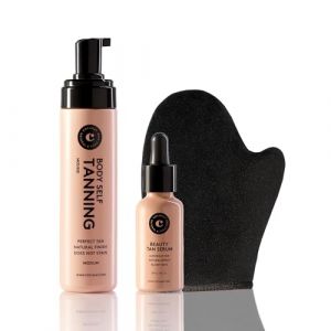 COCUNAT - Pack Bronzage Total (Gant Applicateur Cadeau) - Mousse Corporelle + S&eacute;rum Autobronzant Facial - Sans Traces - Application Facile - Absorption Rapide - Bronzage Uniforme - Sans Toxines (COCUNAT, neuf)