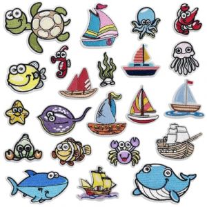 Chiluxendo Lot de 22 Patch Thermocollant Vetement, Ecusson a Coudre, &Eacute;cussons Thermocollants pour Enfants et Adultes, Appliqu&eacute;s &agrave; Coudre, Patchs de Broderie, pour V&ecirc;tements, Chapeaux, Vestes, Jeans (CUC EMMA S.R.L., neuf)