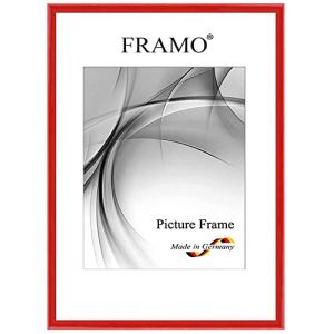 FRAMO Cadre photo étroits 32 x 45 cm en bois massif | Rouge brillant | Couleur/taille sélectionnable | Cadre pour affiches | Puzzles | Photos N°123 (Framecenter24_online, neuf)