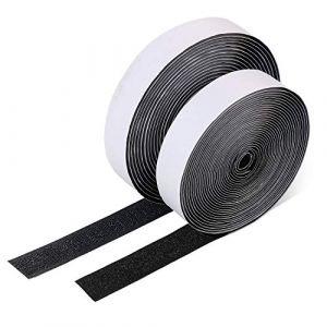 Vicloon Scratch Autocollant Double Face, 20mm*5m Bande Agrippantes Adhésives, Rubans Adhésifs Scratch Hook Loop, Bande Adhésif pour Ménage Bricolage l'artisanat Cadre Photo (Noir) (BEST-SELLER5, neuf)