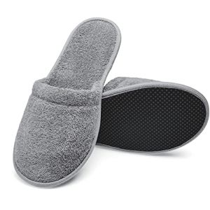 Arus Pantoufles Mules 1 Paire Chaussons de Bain Ultra-Légers – Éponge 100 % Coton – Antidérapants, Respirants – Unisexe pour Hôtel, Spa, Piscine, Salle de Bain, Gris, 38-42, GR-1 (Arus Germany GmbH, neuf)