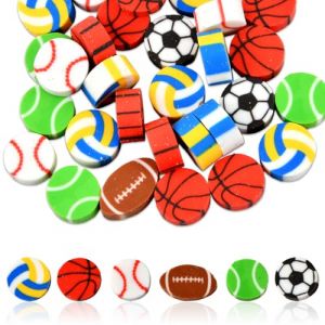 Dewocke 30 Pcs Caoutchoucs Gommes Assortiment Gommes Fantaisie pour Cadeaux De F&ecirc;te, Gommes &agrave; Crayons, Gommes de Dessin Anim&eacute;, pour Faveurs De F&ecirc;te, &Eacute;tudiants, Cadeaux, R&eacute;compenses de Devoirs (Ballon) (Dewoxi, neuf)