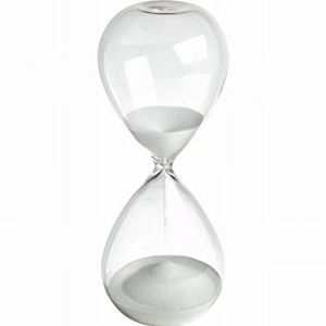 Large Fashion Colorful Sand Glass Sandglass Hourglass Timer Clear Smooth Glass Measures Home Desk Decor Xmas Birthday Gift (60 Minutes, White) (Feiandenguk, neuf)