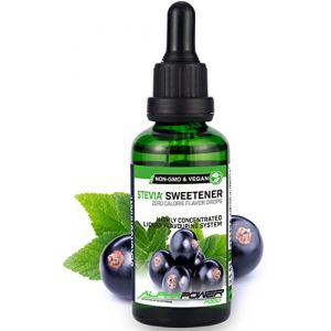 ALPHAPOWER FOOD Stévia Gouttes de cassis - arôme alimentaire naturel I Édulcorant Liquide - très concentré 1 x 50 ml. flavour Stevia drops, Flavdrops (ALPHAPOWER FOOD, neuf)