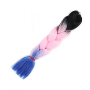 LYVQZPWLRla mode synth&eacute;tique, Extensions de cheveux synth&eacute;tiques de 60 cm for tresses, bleu et violet, au crochet(24inchesM46) (KanHuaDeY, neuf)