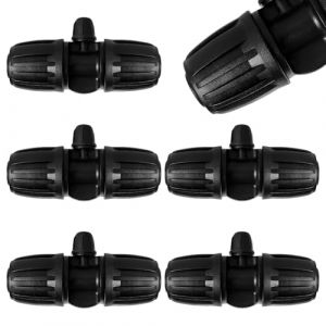 VooGenzek 5 Pi&egrave;ces Connecteur de Tuyau en T Barbel&eacute;, 3-Voies Raccord de Tuyau D'Irrigation pour Tube 15/20 mm &agrave; 4/7 mm, Connecteur d'Irrigation Goutte &agrave; Goutte &agrave; 3-Voies pour Jardin, Pelouse (VooGenzek, neuf)