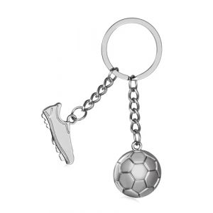 Zeayebsr 1PCS Porte-Clés de Football pour Garçons Porte-Clés de Chaussures de Football en Métal Argenté Porte-Clés de Ballon de Foot de Fantaisie Porte-Clés de Fan de Sport pour Sac Clé (Zeaye, neuf)
