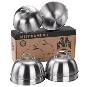 Norzn Brothers&reg; Cloche Plancha, Lot de 6 &ndash; Couvercle Plancha Acier INOX 304, Cloche de Cuisson, Cloche Burger Barbecue, Cloche pour Smash Burger, Contact Alimentaire, Garantie 10 Ans (NORZN BROTHERS&reg;, neuf)