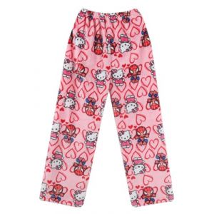 Pantalon Pyjama Femme Bas De Pyjama Flanelle Polaire Chaud et Doux Confort Cartoon Chat Anime Imprimé Kawaii Pantalon de Pyjama Pas Cher Hiver été Maison Pyjama Pant (Kitty-FR(Livraison 5-12 jours), neuf)