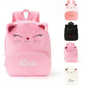 G&eacute;n&eacute;rique Sac a Dos Personnalis&eacute; Enfant Prenom, Bebe Cartable Enfant Maternelle Filles & Gar&ccedil;ons, Meme Mignon Petit Sacs Dos Personnalisable pour Primaire Ecole Voyage (Rose) (Thalopolis, neuf)