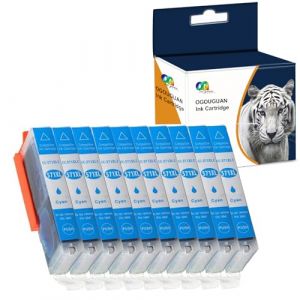 Ouguan® Cartouches d'encre haute capacité de rechange pour Canon PGI-570 CLI-571 XL avec Canon PIXMA TS5050 MG5750 TS5055 TS6050 MG6850 MG5751 MG6851 TS5051 TS5053 TS6051 (10 cyan) (Zhuhai ouguan Electronic Technology Co., Ltd, neuf)