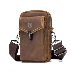 BAIGIO Sac Banane Randonn&eacute;e pour Homme Sac Banane en Cuir Sacoche Banane Homme Sacoche Ceinture Pochette Telephone Portable avec Passant de Ceinture CAF&uml;&brvbar; (VogueTake, neuf)