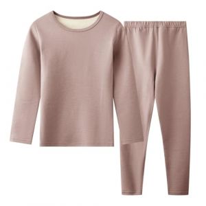Hoseay Ensemble sous-v&ecirc;tement Thermique Enfant, Chaud Polaire Haut Manches Longues et Pantalon 2 Pi&egrave;ces Thermiques Set, V&ecirc;tements de Sport Ski Hiver pour Gar&ccedil;on 12-13 Ans, Kaki (Hoseay, neuf)