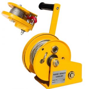 Aocay Treuil &agrave; C&acirc;ble Manuel 1200lbs/2600lbs, Treuil Manuel avec Frein Automatique, Multifonction Treuil &agrave; Main avec Cable et Crochet, Treuil Manuel pour Remorque de Bateau (1200lbs-20m) (MGBJXB, neuf)