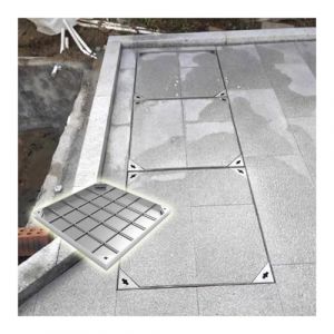 ZHENGQIAN Trappe de Sol &agrave; carreler,Couvercle de Regard en Acier Inoxydable,Couvercle de Regard Encastr&eacute; et Cadre,Couvercle d'Acc&egrave;s,Barres d'acier &eacute;paissies(8cm,50 * 50cm/19.7 * 19.7in) (ZHENGQIAN SHOP, neuf)