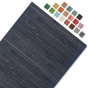 CosìCasa Tapis Cuisine Devant Evier Lavable en Bambou - 50X140Cm Antidérapant Et Résistant à l'eau - Tapis De Bain Bambou en Bois Naturel Durable - Tapis Bambou Salle De Bain Effet Délavé - Noir (HomeLife Italy, neuf)