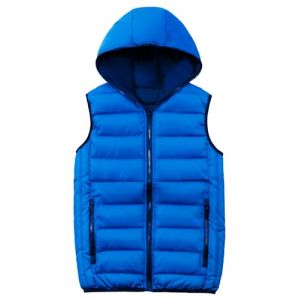 LAUSONS Enfant Gilet à Capuche Hiver Garçon Fille Veste sans Manche Gilet Matelassé Bleu 164-170/14-15 ans (Lau's Store, neuf)