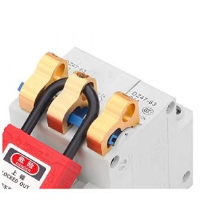 Kit D'&eacute;tiquetage de Verrouillage, 2 Cl&eacute;s en Acier Inoxydable, Cadenas Rouges, Dispositif de Verrouillage de Disjoncteur, Pince sur Disjoncteur Unipolaire, Verrous Loto Durables pour Vannes &agrave; Porte (Liwords, neuf)