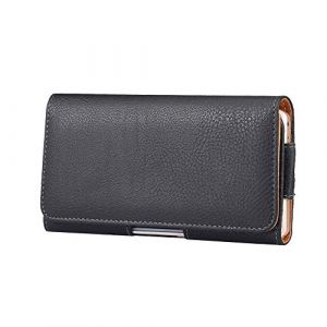Étui de ceinture en cuir avec clip pour iPhone 11 Pro, XS, X, pour Samsung Galaxy A40, S10e, S9, S8, S7, S6, S5, A2 Core, A5, J5–2017 J3 (Bioassay-EU, neuf)