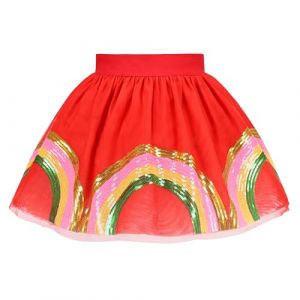 Sunny Fashion Filles Jupe Rouge Arc-en-Ciel Éclat Sequin Tutu Ballet Danse Noël Tutu 6 Ans (Sunny Fashion Europe, neuf)