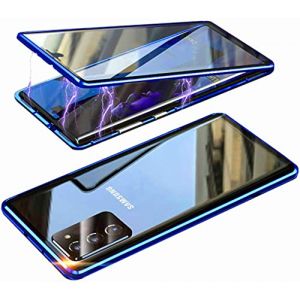 Coque pour Samsung Galaxy S20 FE, 360 Degrés Antichoc de Protection Avant et arrière Verre trempé Transparent Case Cover,d'adsorption Magnétique Bumper Métal Frame Etui Housse pour Samsung S20 FE,Bleu (mimgoal, neuf)