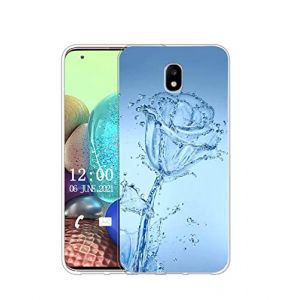 Sunrive Coque Compatible avec Samsung Galaxy J5 2017, TPU Silicone &Eacute;tui Housse Protecteur Souple Gel Transparent Back Cover Mignon Motifs Antichoc Case(Rose d'eau Bleue) (sunrive, neuf)