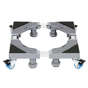 ISOISL Support de machine à laver avec 8 pieds + 4 roues, charge maximale 500 kg, support pour machine à laver, largeur réglable 41-66 cm, socle de machine à laver avec fonction d'absorption des chocs (BestPuzzle360 GmbH, neuf)