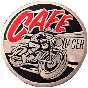 P.ANTIGURU Écusson Patch Badge Vintage Cafe Racer brodé Moto thermocollant Grande Format Taille (B2SEE LTD avec TVA francaise et livraison LaPoste, neuf)