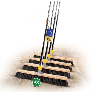 Novaliv Lot de 4 balais avec mélange de crin de cheval I 60 cm avec manche extensible I Balai à poussière fine (AMP GmbH, neuf)