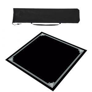 ZNQNDSR Tapis De Table Mahjong avec Sac De Rangement, Tapis De Mahjong pour Jeux De Cartes De Poker, Tapis De Jeu De Mahjong Carr&eacute; Antid&eacute;rapant(Black,80x80cm) (lvliangshilishiqulanfengbaihuoshanghang, neuf)