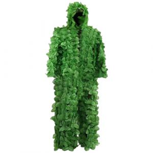 Combinaison Ghillie - Ghillie Suit Avec Feuille Verte Camouflage 3D - Costume Gilly pour la photographie animali&egrave;re, l'observation des oiseaux, Halloween, la chambre secr&egrave;te des, la c (yingmux, neuf)