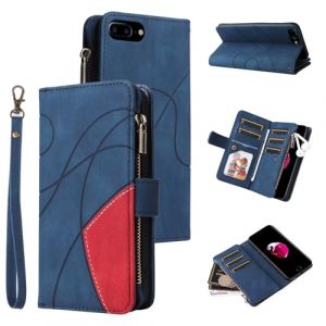 xinyunew Coque pour iPhone 6 Plus/iPhone 7 Plus/iPhone 8 Plus, Housse Etui en Cuir PU Portefeuille [Antichoc] [Magn&eacute;tique] [avec 9 Emplacements] [Stand Fonction] Flip Coque,Bleu (xinyunew, neuf)
