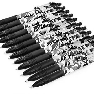 Zebra Z-Grip Lot de 12 stylos &agrave; bille r&eacute;tractables 1 mm Encre noire Corps camouflage (OMGHC., neuf)