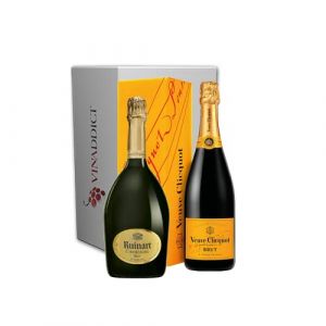 Coffret Champagne Prestige VINADDICT - Ruinart brut & Veuve - 2x75cl (Vinaddict, neuf)