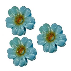 Flower Claw Clips, Plumerias Hair Clamps, Elegant Hair Accessories, Non-Slip Hairs Claws, 3pcs Vibrant Design, Beach Pool Party Wear for Any Accessory Collection, 8x7x4cm Multicolor (mojial, neuf)