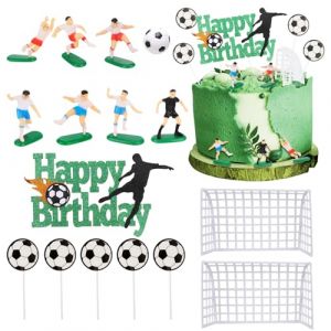 Halinuia 16 Pièces Decoration Gateau Foot Deco Anniversaire Figurine Footballeur pour Thème du Football Fête anniversaire Foot pour Garçon Fille Fans de Football (JKLkds, neuf)
