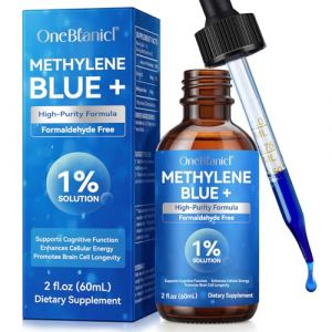 Bleu de Methylene, Gouttes de Bleu de Méthylène Pharmaceutique 60ml - Methylene Blue, Qualité Pharmaceutique 1% avec Vitamine C & Stévia | Testé en Laboratoire | Sans Formaldéhyde (Ying Hua Xing, neuf)