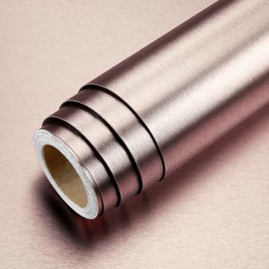 LaCheery Papier Adhesif pour Meuble Rose en M&eacute;tal Cuisine Brillant 40cm x 200cm Film Adhesif pour Meuble Cuisine Vinyle Imperm&eacute;able Rouleau Papier Autocollant Frigo pour R&eacute;frig&eacute;rateur Lave-Vaisselle (LCEURO, neuf)