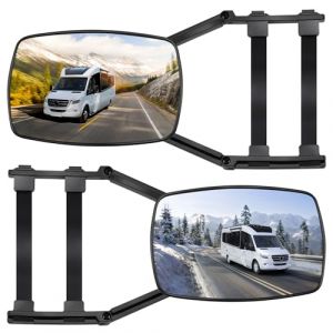 KAOLALI 2pcs Rétroviseur de remorquage Voiture Rétroviseurs de Remorquage de Caravane, Rétroviseur d'extension Extérieurs Réglable pour Camping-Car, Caravane, RV, Fourgons (GELPARTS, neuf)