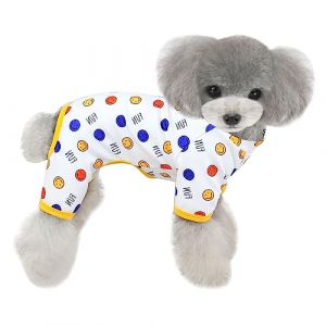 HuaLiSiJi Pyjama Chien Petite Taille,Pyjama Animaux Chien Léger Confortable,Extensible et Coquet, Facile à Mettre et à Enlever Convient Aux Chiens de Petite et Moyenne Taille (Bleu Point S) (HuaLiSiJi, neuf)