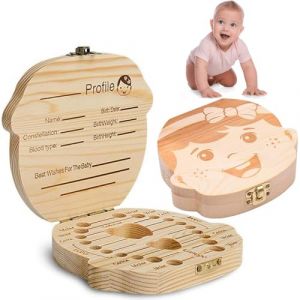 Bo&icirc;te Pour Dents De Lait,Bo&icirc;te &agrave; Dents En Bois Bo&icirc;tes &agrave; Dents Pour Enfants Bo&icirc;te &agrave; Dents De Lait En Bois Rangement Pour Les Dents De l&rsquo;Enfant,Souvenir Et Cadeau Pour Gar&ccedil;ons Et Filles. (Fille) (RUIJUNYI, neuf)
