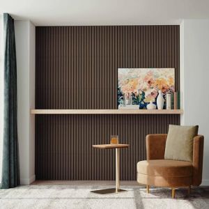 AICA Lot de 2 Panneaux Muraux D&eacute;coratifs Acoustiques Bois MDF 120x60cm Noyer AntiBruit, Facile &agrave; Poser (AICA  Sanitaire, neuf)