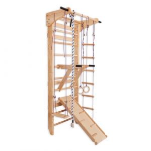 &Eacute;chelle su&eacute;doise avec barres parall&egrave;les pour enfants et adultes &ndash; Mur d&rsquo;escalade en bois, &eacute;quipement de fitness multifonction avec anneaux, toboggan, balan&ccedil;oire, corde &agrave; grimper et &eacute;chelle de corde (GRAUNTI SL, neuf)