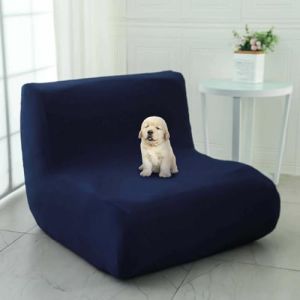 ZXLVCU Housse de Chauffeuse Extensible, Housse Fauteuil sans Accoudoir, pour Chaise Togo, Canap&eacute;s Paresseux, Anti-Rayures, Lavable en Machine (Navy Blue) (ZXLVCU品牌已备案, neuf)