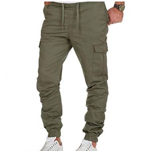 Pantalon Cargo Homme Jogging Chino Gris Jean Sarouel Harem Sweatpants Denim Noir Bas Survetement Pas Cher Vert Survet Noire Joggings Sport Trousers Pants Randonn&eacute;e Skate Jogger Kaki Travail Militaire (chengaokui993, neuf)