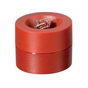 MAUL distributeur de trombones MAULpro | Ø7,3x6cm | Organiseur de bureau pour trombones | Rangement bureau avec aimant pour le bureau | 15 trombones inclus | Boite trombone élégant | Rouge (ALPEXE France, neuf)