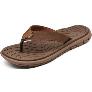 KuaiLu Tongs Femme &eacute;t&eacute; Cuir en Tissu Plage et Piscine Flip Flops Confort Soutien Voute Plantaire Tongue Sandales Orthopedique Mousse de Yoga Antid&eacute;rapantes Douche Claquette Alles Marron 40 (KUAILU-XYL, neuf)