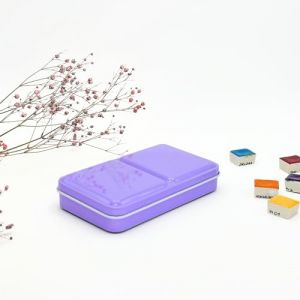 My Rock Way Petite Boîte Portable « Lilacs Summer » en métal pour Aquarelle avec 14 Demi-Godets, Palette de mélange et Anneau de Pouce. Boîte d'aquarelle de Voyage légère, Parfait pour Un Cadeau (My Rock Way, neuf)