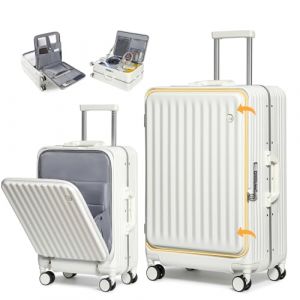 Sea choice Valise Set 2 Rigides 55+75cm à Coque Rigide à Ouverture Frontale Polycarbonate Valise de Voyage légère en Aluminium avec serrures TSA (Sunya EU, neuf)