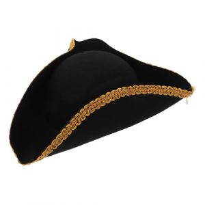 BESPORTBLE Chapeau De Pirate Accessoires Hommes Accessoire De Chapeau De Cosplay Boucanier Costume De Pirate Hommes Tricorne Dessin Anim&eacute; Long Paille Faux Cuir Black (Quentin Hua, neuf)